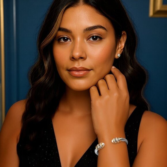 Vintage Elegant Cuff Bracelet Gold Plated Cable Stainless Steel Bangle - Picture 3 of 11